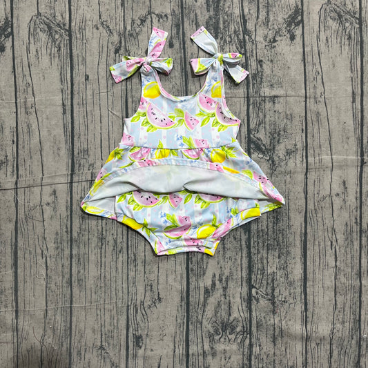 Baby Girls Strap Watermelon Lemons Tunic Ruffle Rompers Preorder