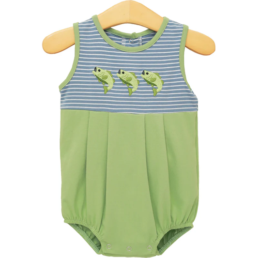 Baby Boys Sleeveless Fishing Hunting Stripe Rompers Preorder