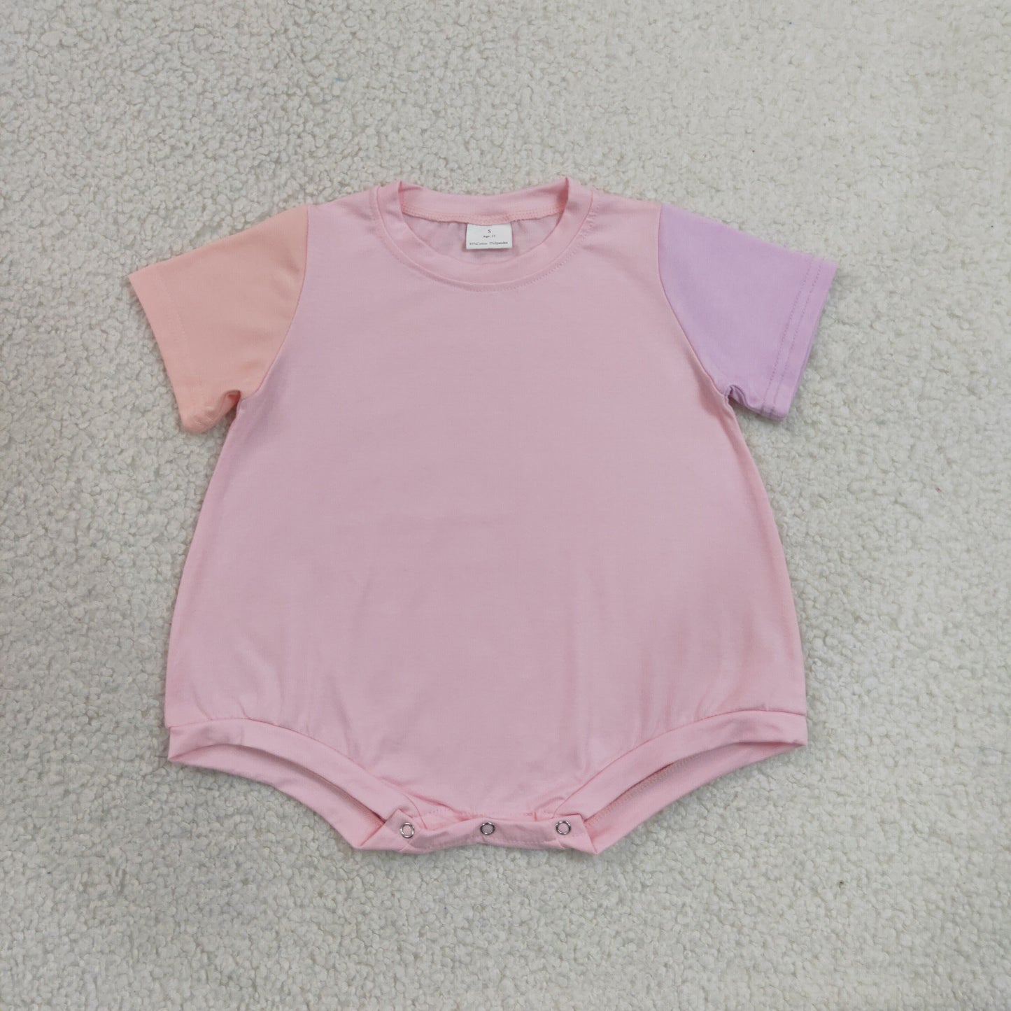 Sibling Baby Kids Short Sleeve Colorful Patchwork Rompers