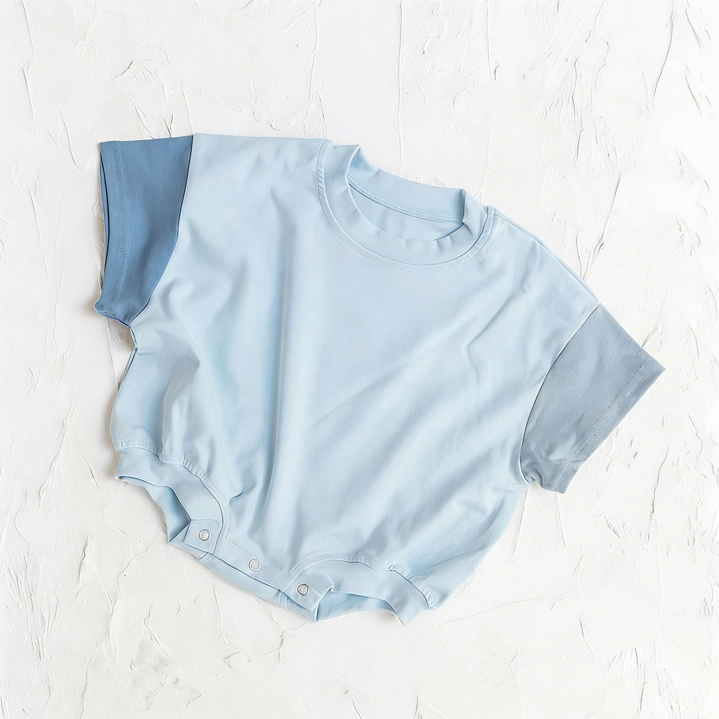 Baby Boys Blue Patchwork Short Sleeve Romper Preorder