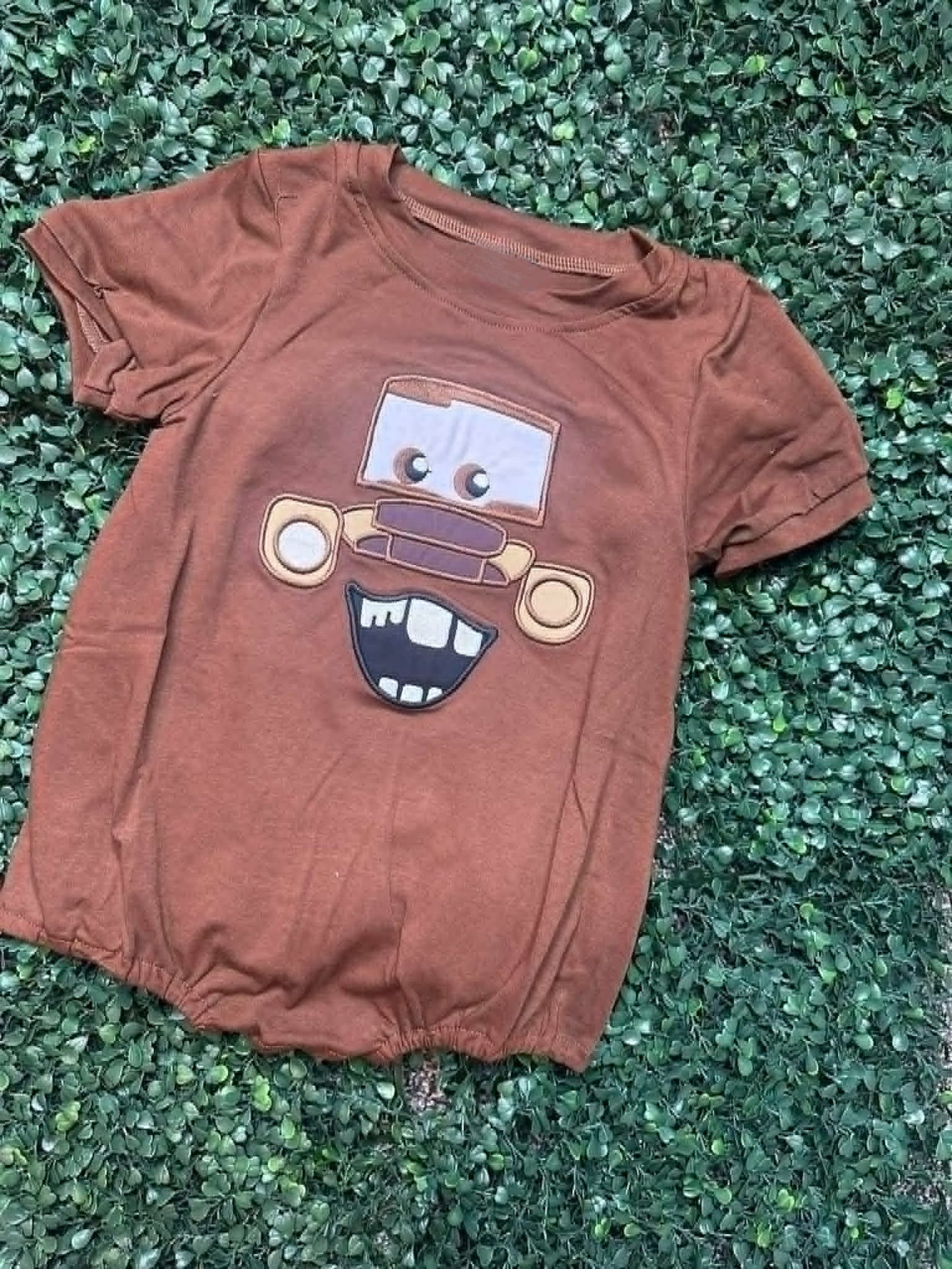 Baby Boys Red Short Sleeve Cartoon Romper Preorder