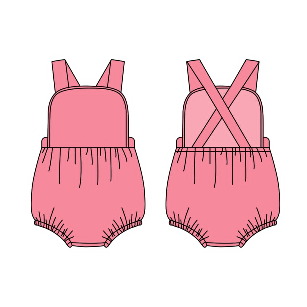 Baby Boys Girls Watermelon Red Strap Ruffle Rompers Preorder
