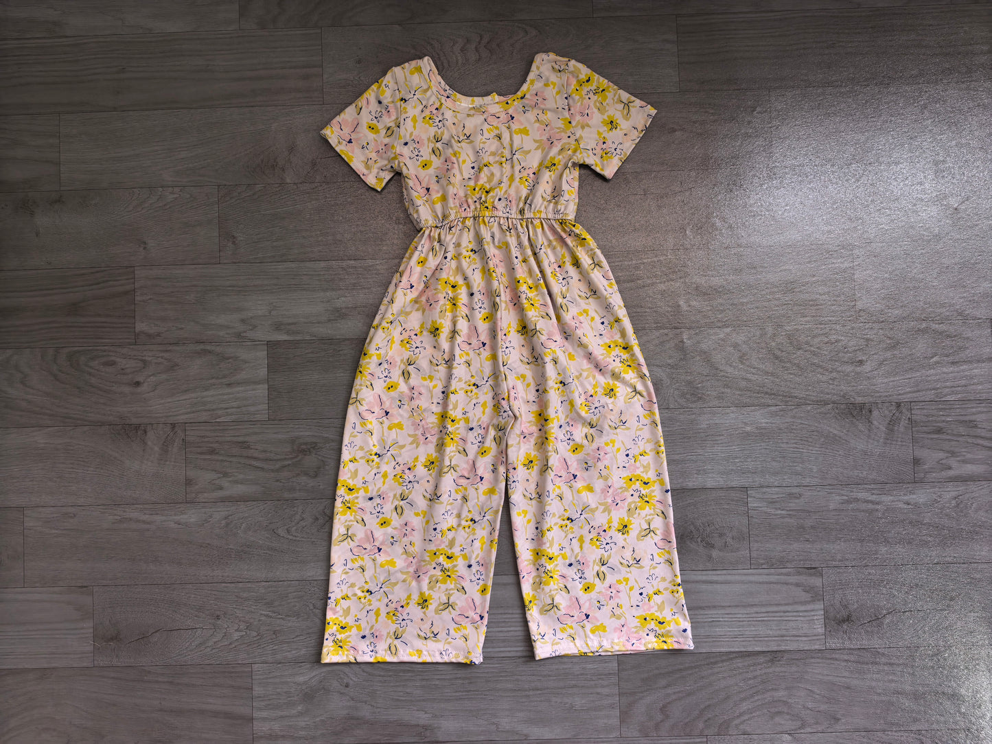 Baby Girls Short Sleeve Colorful Flowers Jumpsuits Preorder