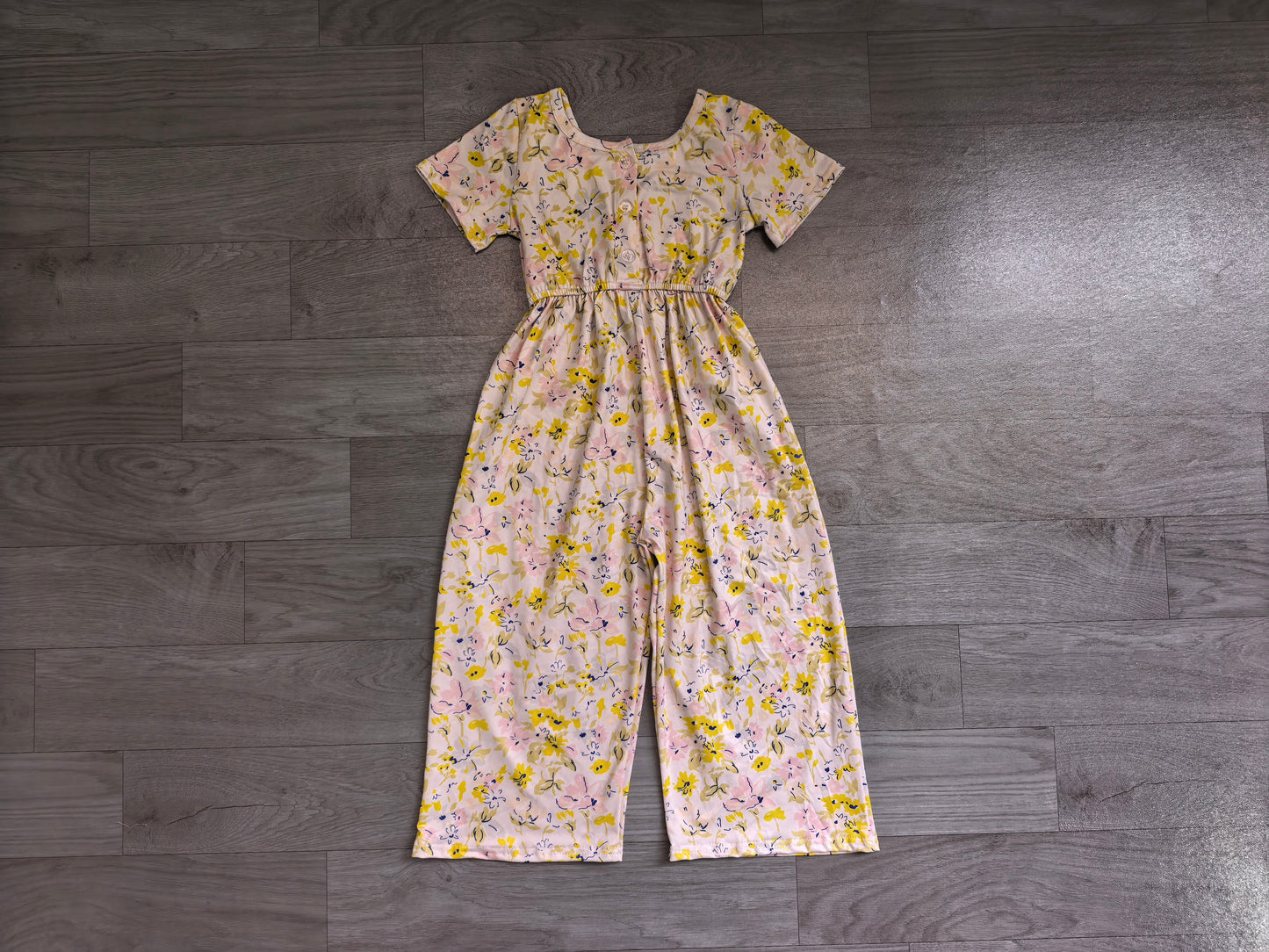 Baby Girls Short Sleeve Colorful Flowers Jumpsuits Preorder