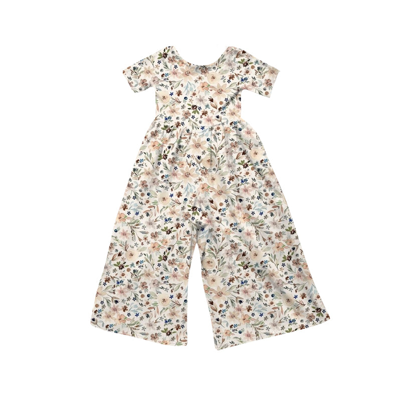 Baby Girls Short Sleeve Colorful Flowers Jumpsuits Preorder