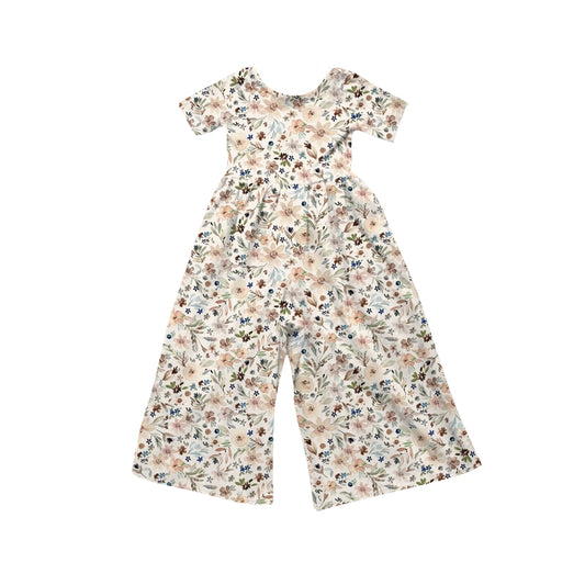 Baby Girls Short Sleeve Colorful Flowers Jumpsuits Preorder