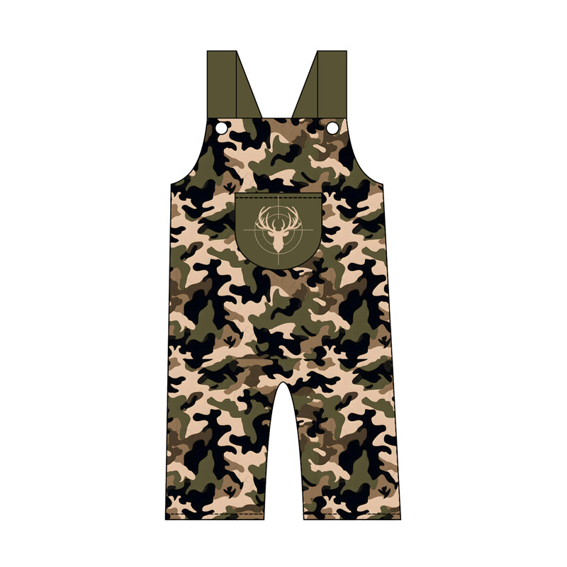 Baby Boys Strap Deer Black Green Camo Pant Hunting Jumpsuits Preorder