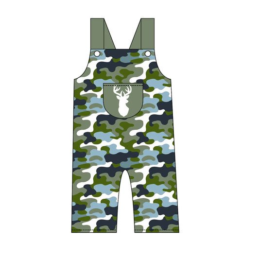 Baby Boys Strap Deer Blue Green Camo Pant Hunting Jumpsuits Preorder