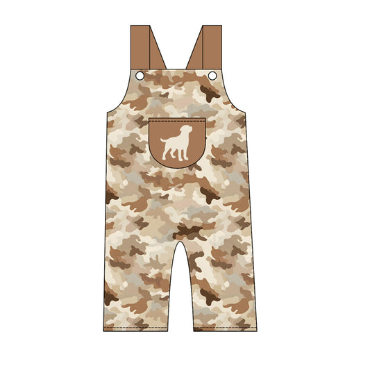 Baby Boys Strap Dogs Khaki Camo Pant Hunting Jumpsuits Preorder
