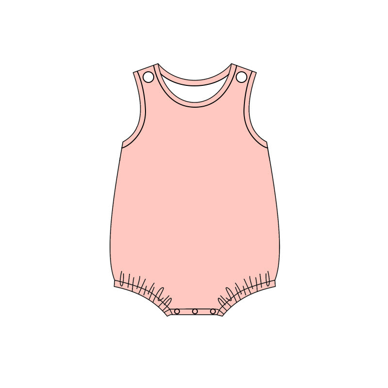 Baby Girls Peach Sleeveless Sleeve Ruffle Rompers Preorder