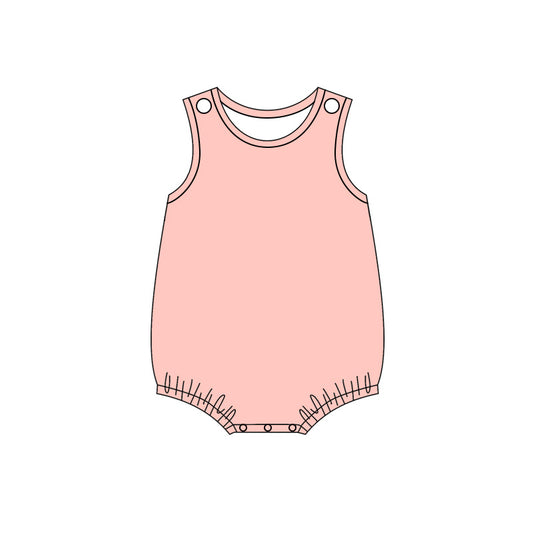 Baby Girls Peach Sleeveless Sleeve Ruffle Rompers Preorder