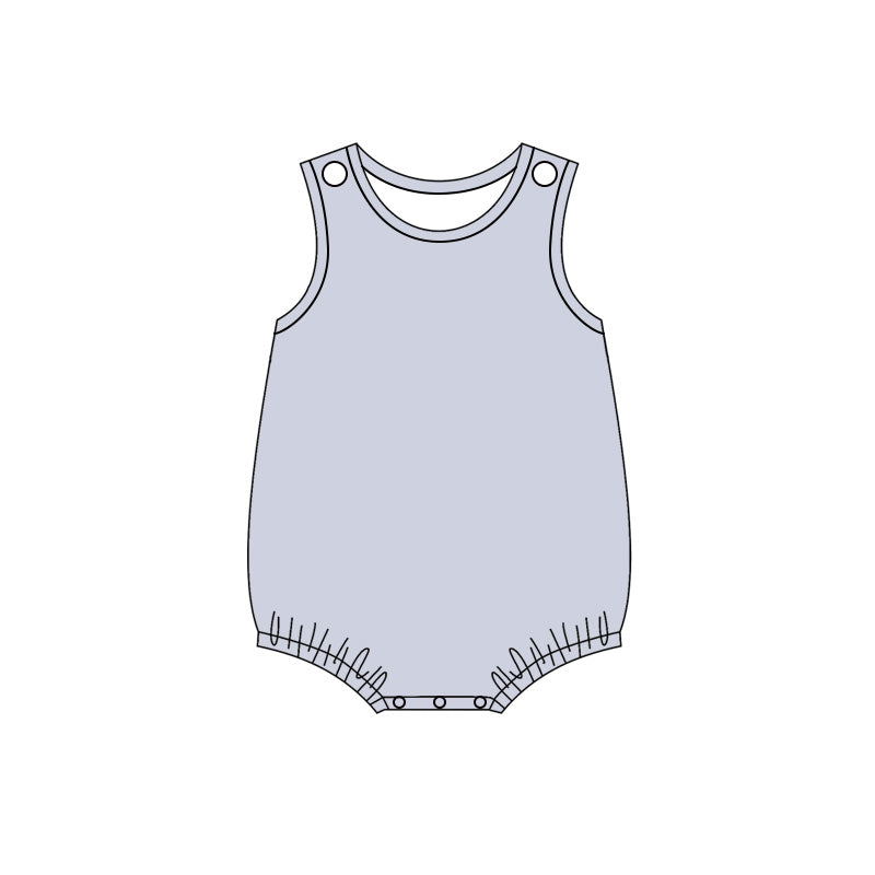 Baby Girls Light Blue Sleeveless Sleeve Ruffle Rompers Preorder