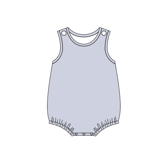 Baby Girls Light Blue Sleeveless Sleeve Ruffle Rompers Preorder