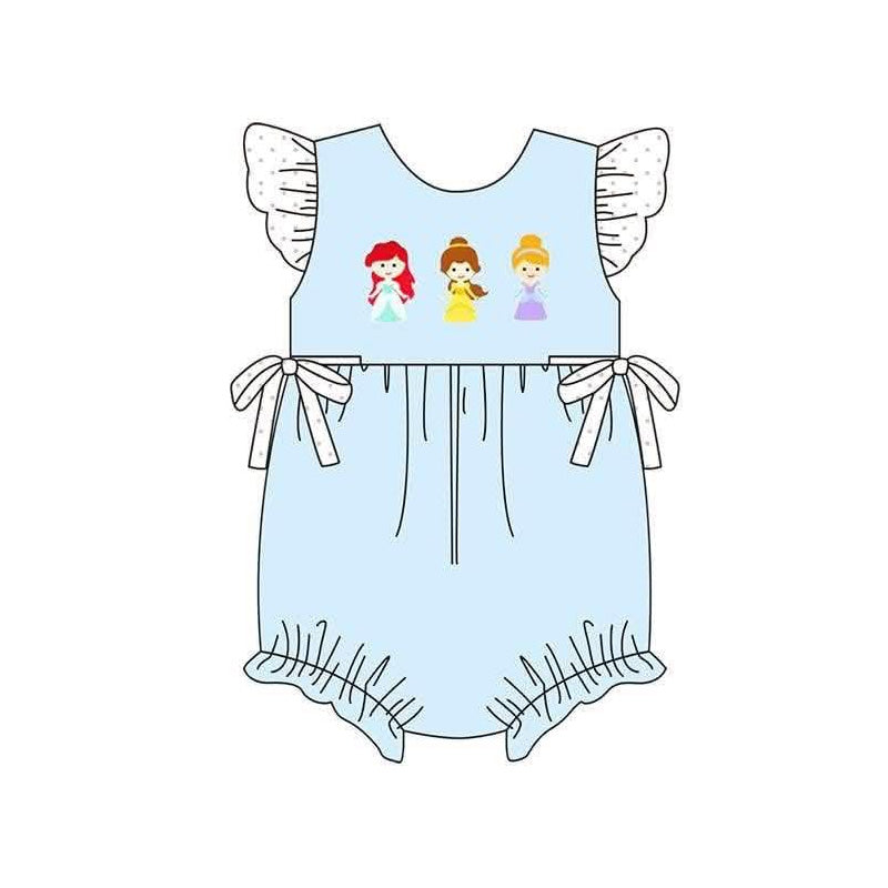 Baby Girls Flutter Sleeve Princesses Ruffle Rompers Preorder