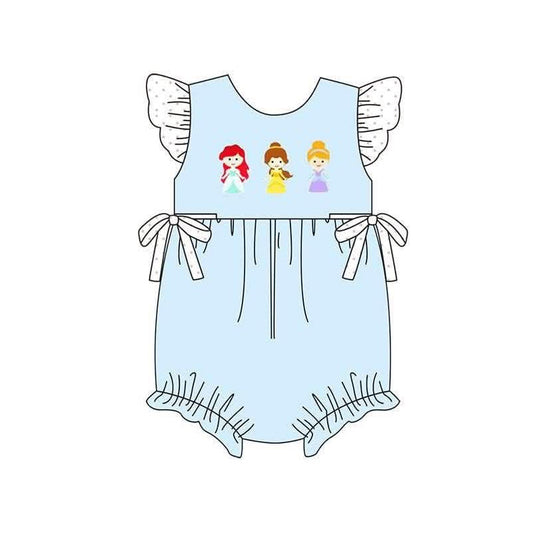 Baby Girls Flutter Sleeve Princesses Ruffle Rompers Preorder