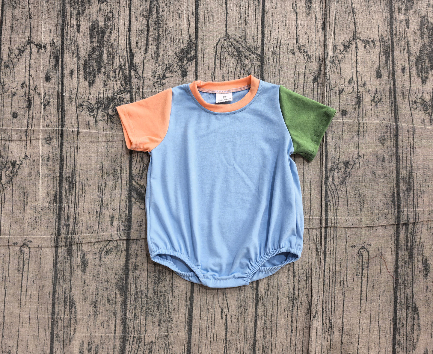 Baby Boys Short Sleeve Patchwork Rompers Preorder