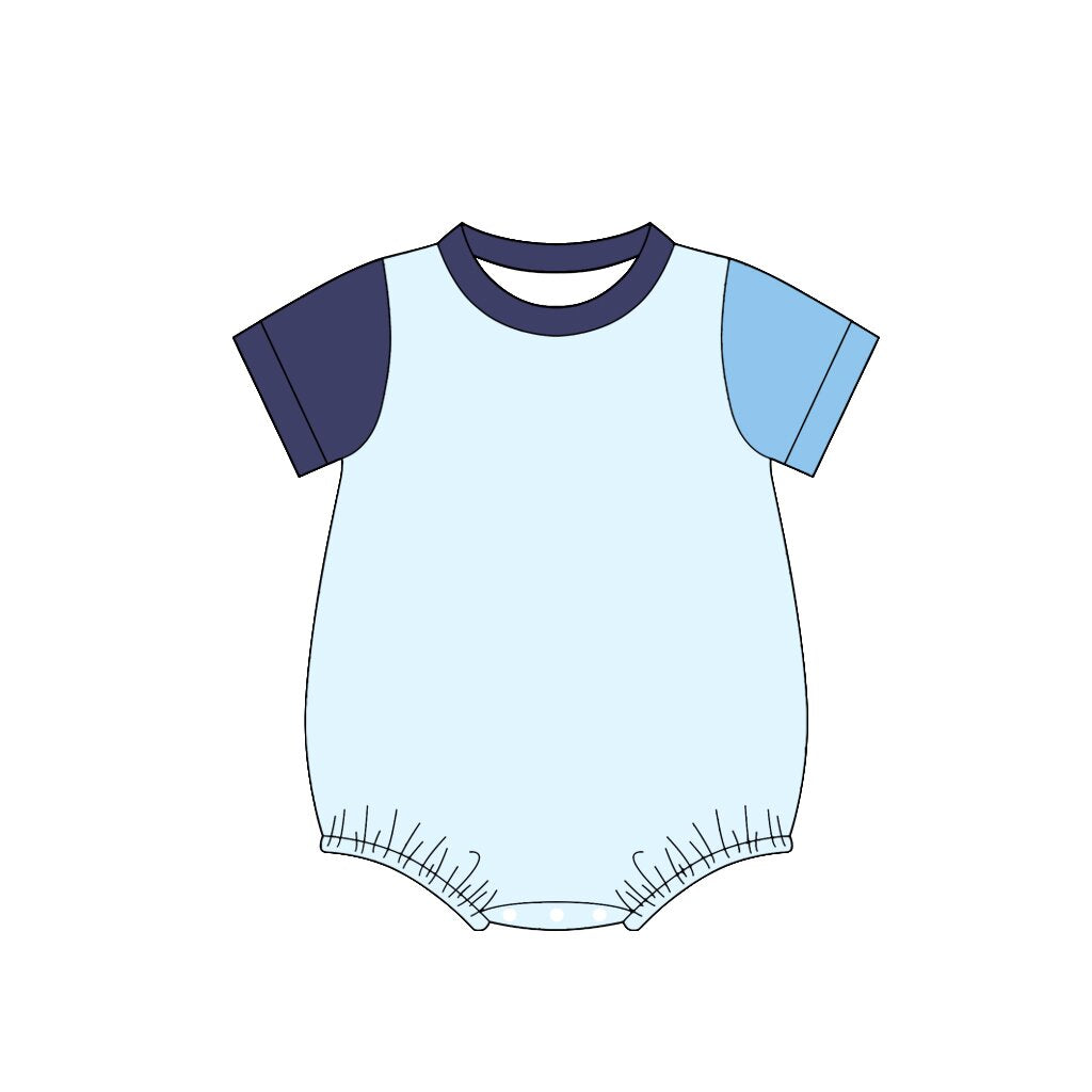 Baby Boys Short Sleeve Patchwork Rompers Preorder