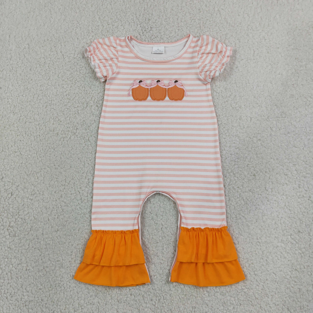 Sibling Baby Kids Embroidery Pumpkins Top Joggers Fall Stripe Set Dress Rompers