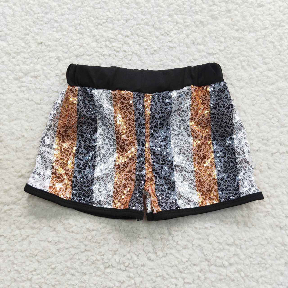 Sibling Baby Girls Colorful Stripe Sequin Shorts Bottoms