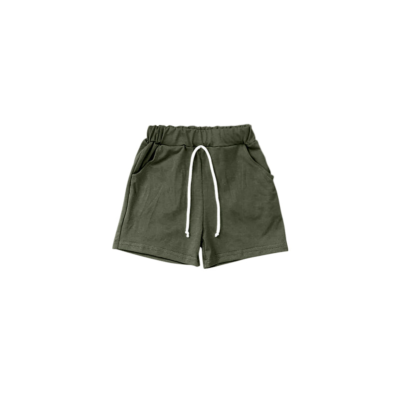 Baby Boys Summer Olive Green Pockets Cotton Bottoms Shorts preorder