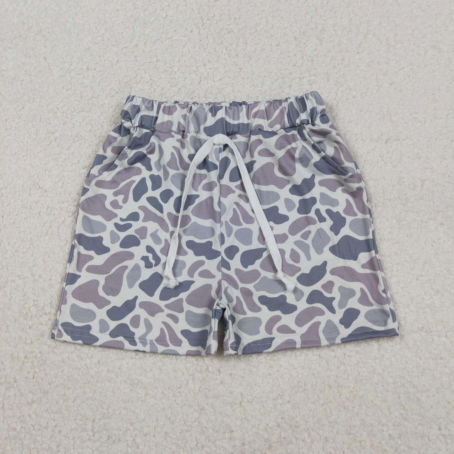 Family Baby Girls Boys Grey Camo Summer Shorts Bottoms