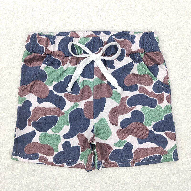 Sibling 11 Colors Baby Boys Southern Camo Pockets Shorts Bottom(shorter)