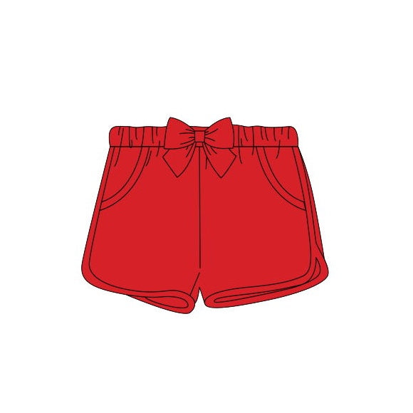 Baby Kids Girls Toddler Red Bows Summer Shorts Bottoms preorder