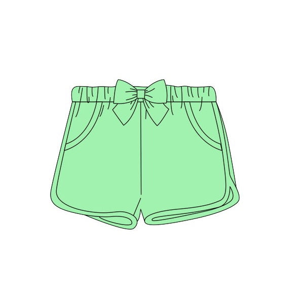 Baby Kids Girls Toddler Light Green Bows Summer Shorts Bottoms preorder