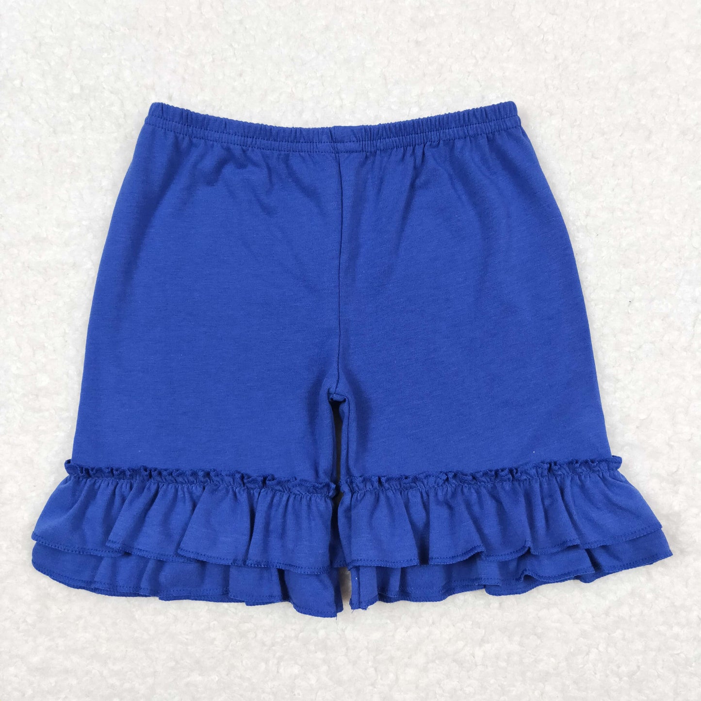 Sibling Baby Girls Summer Color Cotton Double Ruffle Shorts Bottoms
