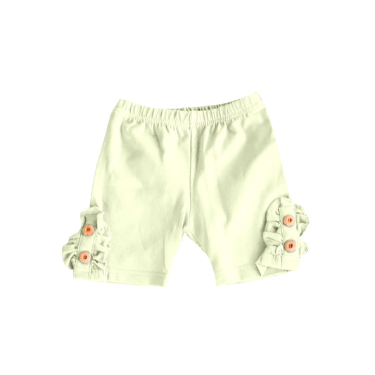 Baby Girls Summer Ivory Cotton Buttons Shorts Preorder