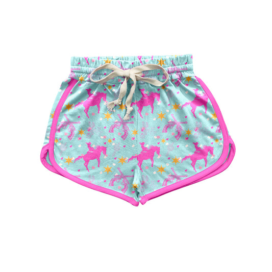 Adult Women Pink Rodeo Print Western Summer Shorts Preorder