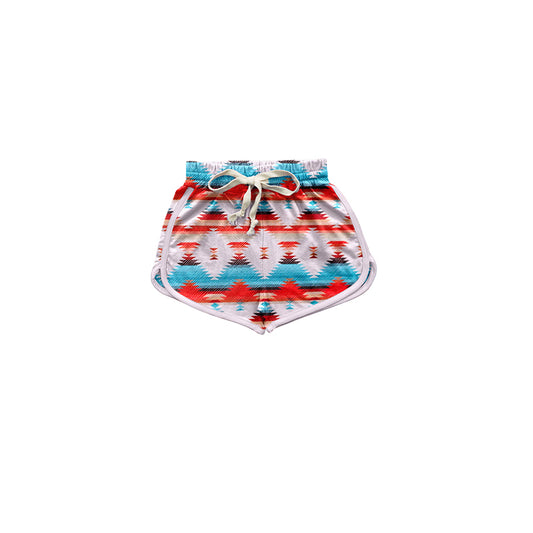 Baby Girls Blue Aztec Western Shorts Preorder