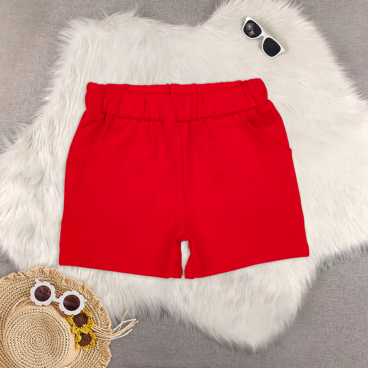Baby Boys Summer Sibling Pockets Cotton Bottoms Shorts