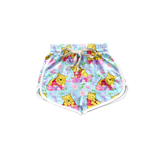 Baby Girls Bears Flowers Elastic Sports Shorts Preorder