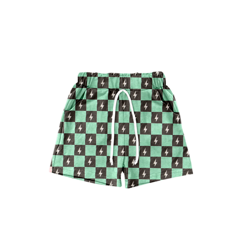 Baby Boys Green Checkered Thunder Short Bottoms preorder