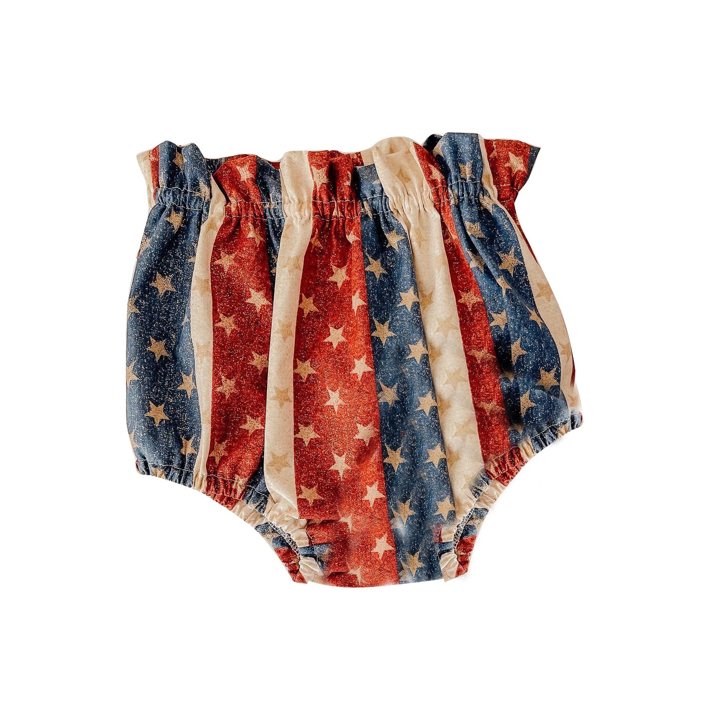 Baby Girls 4th Of July Stars Elastic Bottoms Bummies Preorder