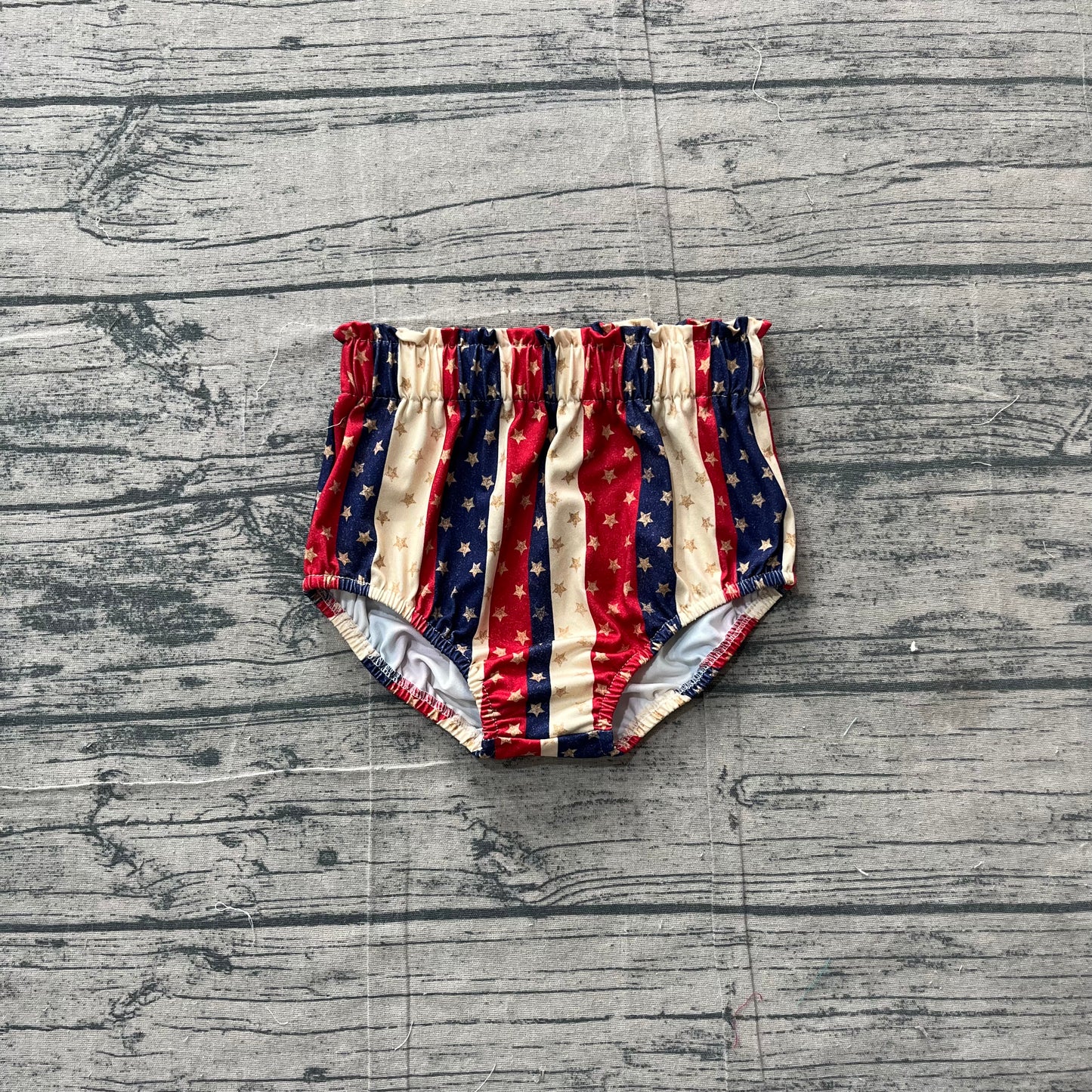Baby Girls 4th Of July Stars Stripe Elastic Bottoms Bummies
