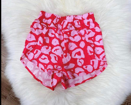 Adult Women Pink Leopard Summer Shorts Preorder