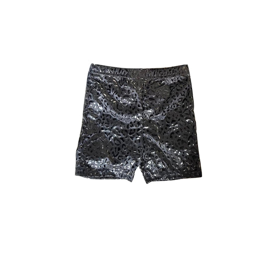 Adult Women Black Leopard Leather Summer Shorts Preorder