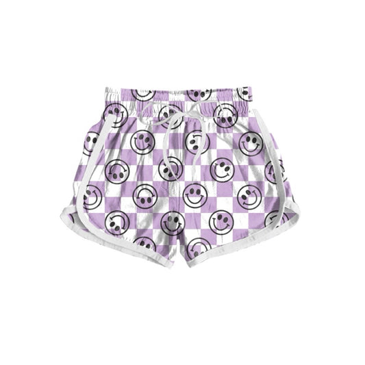 Adult Women Smile Lavender Checkered Summer Shorts Preorder