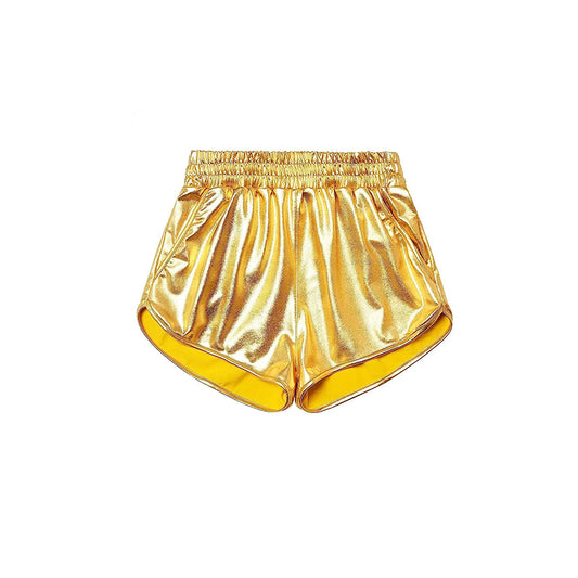 Baby Girls Golden Pocket Leather Elastic Bottom Shorts Preorder