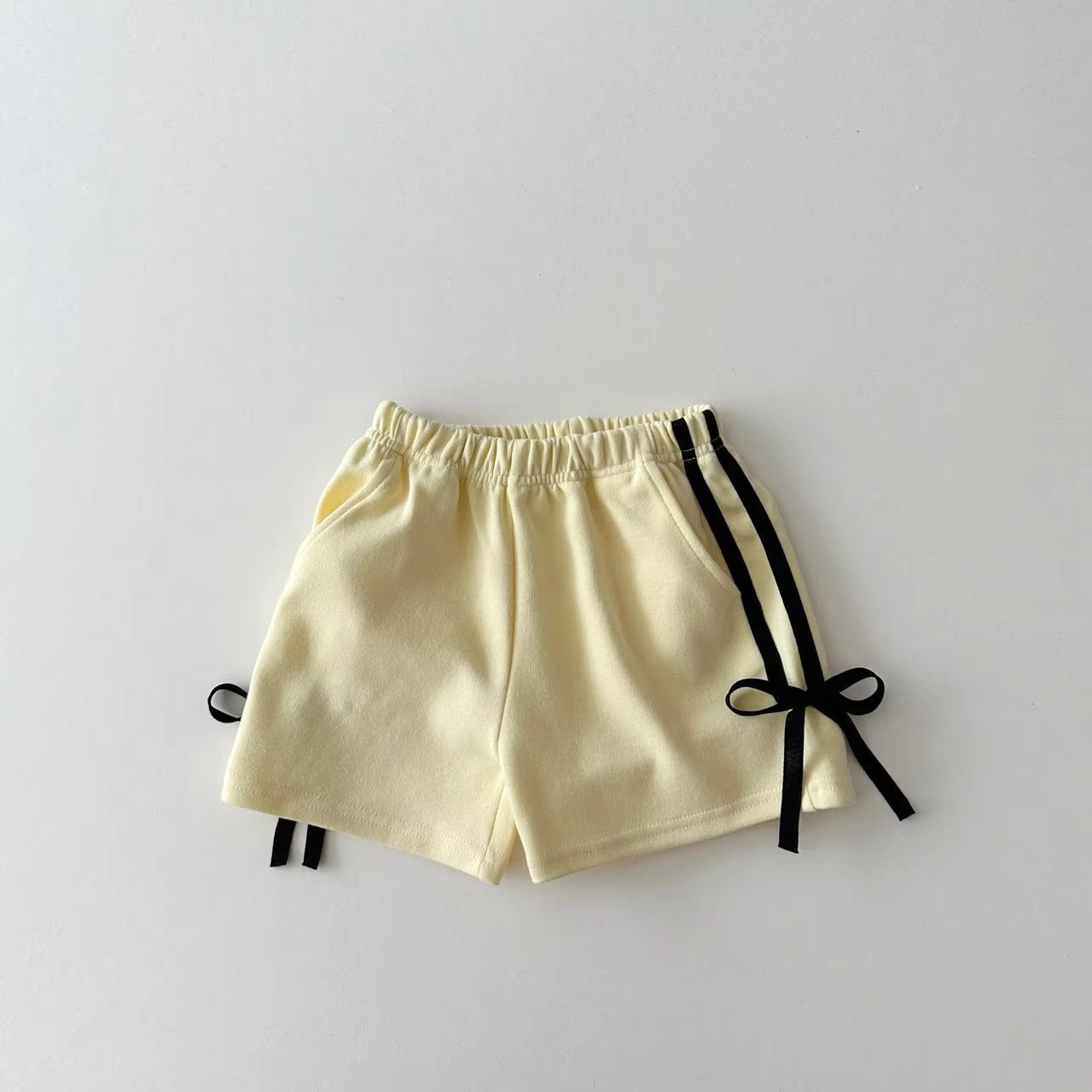 Baby Girls Yellow Cotton Bow Sports Shorts Bottoms Preorder