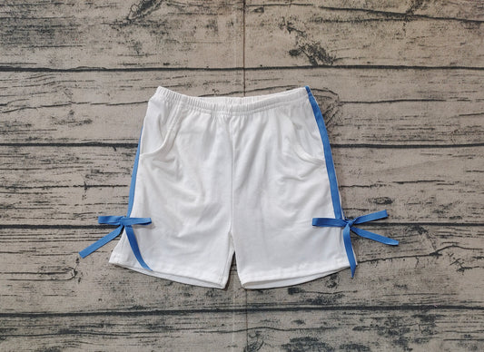 Baby Girls White Cotton Bow Sports Shorts Bottoms