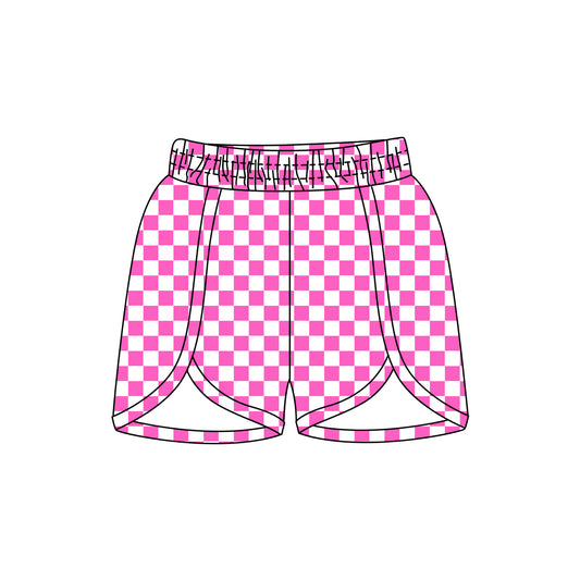 Adult Women Pink Checkered Summer Shorts Preorder