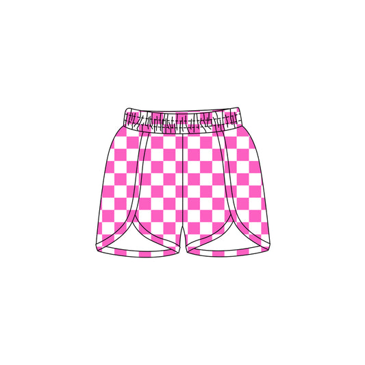 Baby Girls Pink Checkered Shorts Bottoms Preorder
