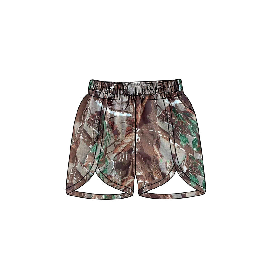 Baby Girls Summer Camo Green Leaves Shorts Preorder