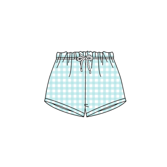 Baby Girls Green Checkered Shorts Bottoms Preorder