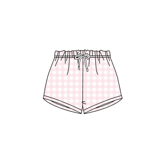 Baby Girls Pink Checkered Shorts Bottoms Preorder