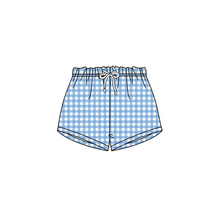 Baby Girls Blue Checkered Shorts Bottoms Preorder