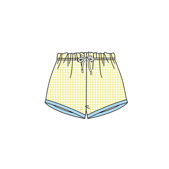 Baby Girls Yellow Checkered Shorts Bottoms Preorder